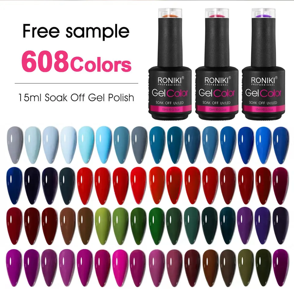 2024 New Custom Low MOQ Private Label 15 ML Vegan Cosmetic Organic Nail Salon Supplies Good Pigment Color Led UV Gel Polish