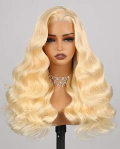 Parrucche in <span class=keywords><strong>Capelli</strong></span> Umani Naturali - Parrucca Vergine Non Trattata con Onde Morbide Senza Colla per Donne Bianche, Parrucca Frontale in Pizzo con <span class=keywords><strong>Capelli</strong></span> Umani Ricci - Product Image 2