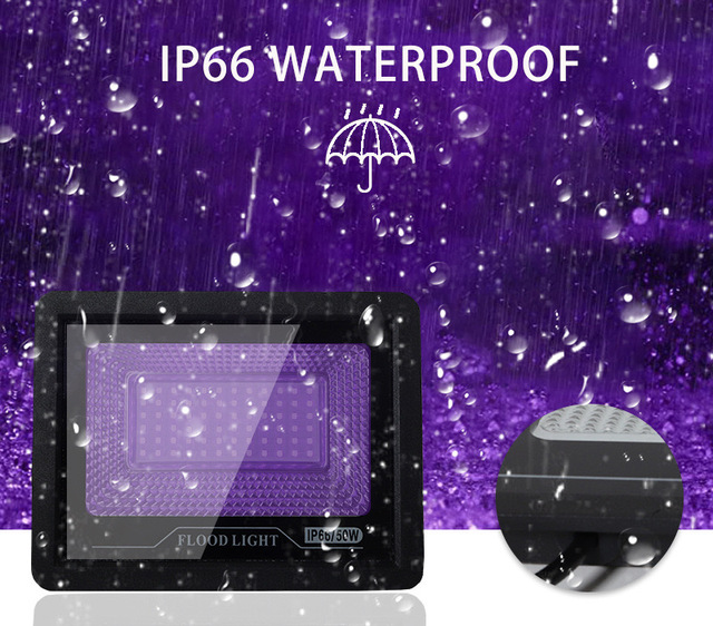 Uv Curing Lamps Luz Negra 50w 100w 200w 300w Ultraviolet Black Light Reflector Led Purpura Ip66 Waterproof Led Uv Flood Light