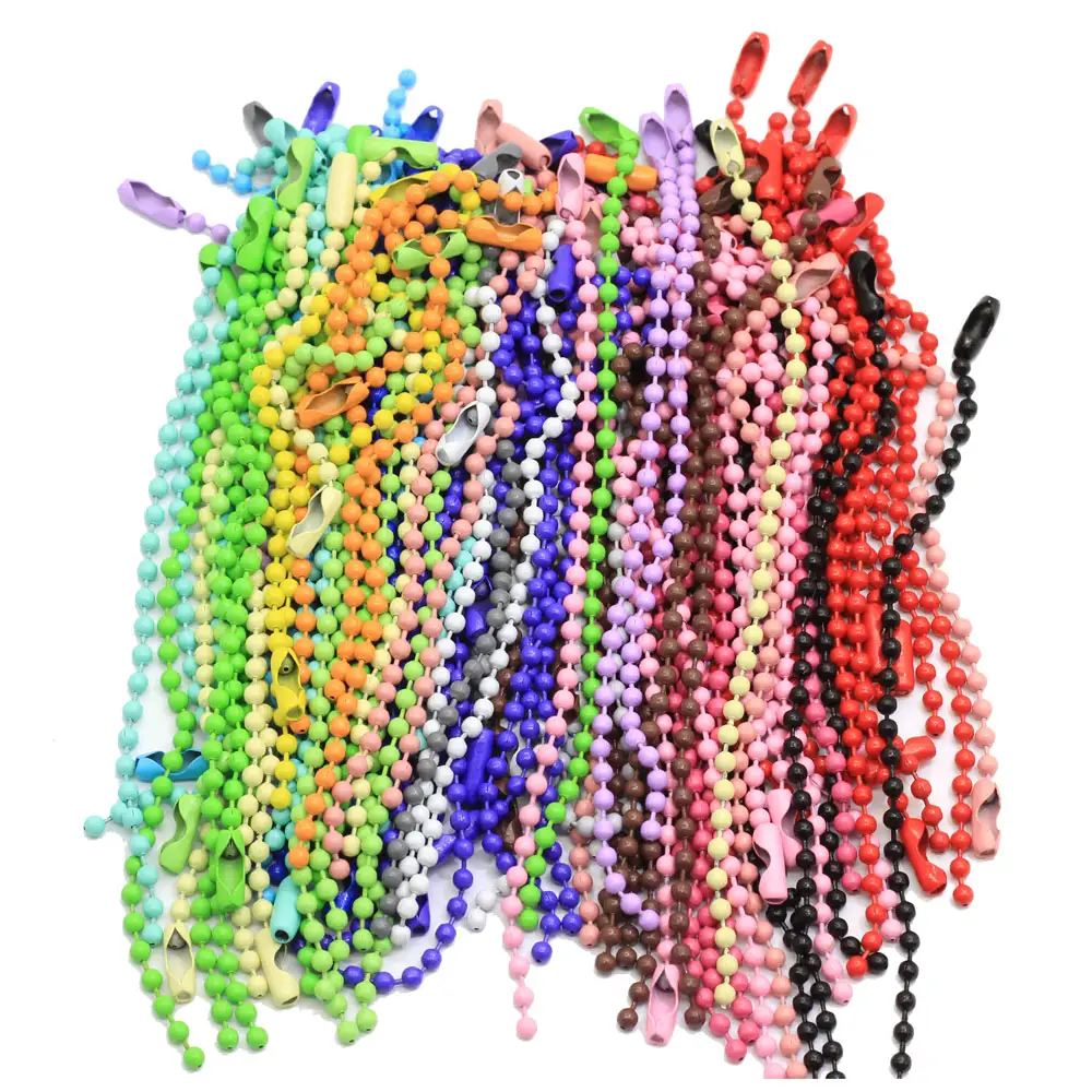 11 CENTIMETRI di lunghezza Colorful Branello della Sfera Catene Misura Portachiavi/Catena Chiave/Bambole/Etichetta Tag A Mano Connettore FAI DA TE monili Che Fanno