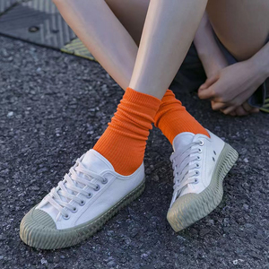 Calcetines Japoneses Minimalistas <span class=keywords><strong>de</strong></span> Color Sólido, Más <span class=keywords><strong>de</strong></span> 20 <span class=keywords><strong>Colores</strong></span> Dulces, Calcetines <span class=keywords><strong>de</strong></span> Algodón Acanalado, Calcetines Premium Transpirables <span class=keywords><strong>para</strong></span> Chicas - Product Image 5