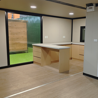 Maison conteneur à 2 étages avec éclairage LED extérieur, villa modulaire duplex, balcon, terrasse, cabane de luxe pour glamping, installation rapide