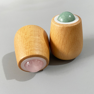 Rodillo de masaje de jade, herramienta para cara, cuello, madera, jade, mano, pierna, relajación muscular, rodillo de hielo para el cuidado de la piel - Product Image 1