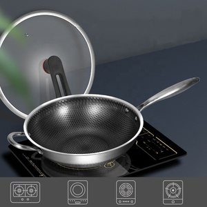 <span class=keywords><strong>Wok</strong></span> Chino Grande Antiadherente de Acero Inoxidable con Mango Largo de Alta Calidad de Tianxing, Excelente para Cocinar - Product Image 2
