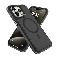 Protection combinée souple et dure deux en un avec anneau magnétique d'aspiration, coque de téléphone antichoc pour iPhone 15 15plus 15pro 15promax