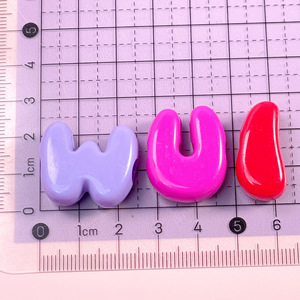 Custom Painted Alphabet Acrylic <b>Beads</b> <b>Large</b> Hole Loose Spacer DIY Keychains Bag Charms Accessories Wholesale Bulk - Product Image 2