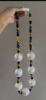 Collier de perles géantes LED en gros pour fête du Mardi Gras, collier de perles jumbo