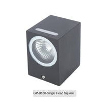 Applique murale extérieure moderne et simple en aluminium, LED GU10, carrée, étanche en PC, pour balcon, allée, jardin, porte, à tête simple/double