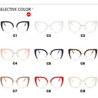 Lunettes de vue pour femmes, monture large, style vintage, avec logo personnalisé, demi-monture, œil de chat, anti-lumière bleue