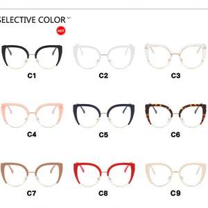 Gafas de Computadora con Marco Grande, Estilo Vintage, para Mujer, con Logotipo Personalizado, Media Montura, Ojo de Gato, Anti Luz Azul - Product Image 5