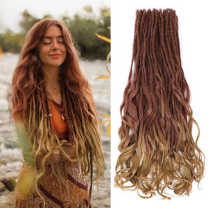 Femmes Lâche Vague Français Bouclés SE Dreadlock Extensions Doux Synthétique Espagnol Tressage Cheveux Mince et Doux - Product Image 1