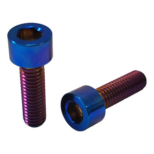สกรูไทเทเนียม GR5 ขนาด M6*20 มม. คุณภาพสูง หัวกลม หกเหลี่ยม แบบมีหัวครอบสีน้ำเงิน ตามมาตรฐาน DIN912 - Product Image 3