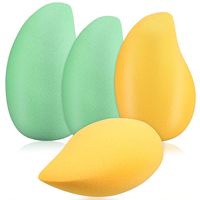 Éponge de maquillage en forme de mangue JLY OEM, lavable, pour fond de teint, anticernes, fard à joues, fard à paupières et divers produits liquides et crèmeux, modèle A2
