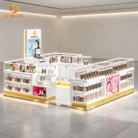 Vitrine de Comptoir LED Personnalisée pour Cosmétiques et Soins de la Peau, Présentoir en Verre pour Conception de Magasin de Parfums en 3D - Offre Spéciale