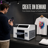 Imprimante de t-shirts en libre-service LAIKE, machine d'impression de vêtements DIY avec code QR pour vêtements personnalisés, sweat-shirts, sacs fourre-tout