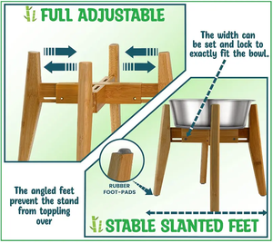 Tinggi mangkuk anjing kustom dan ukuran pemberi makan anjing lepas pasang besar: dudukan mangkuk air & makanan penggunaan miring stabil - Product Image 2