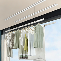 Séchoir à linge électrique mural intelligent rétractable invisible avec éclairage linéaire pour balcon et intérieur ORLANT
