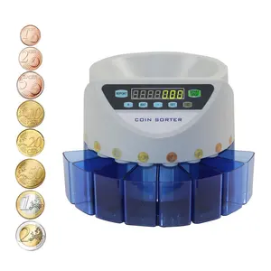 Đồng xu EURO truy cập SORTER máy đa quốc gia văn phòng chuyên nghiệp tự động EUR tiền xu Máy đếm