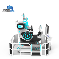JiaYi 9D VR Double Sièges Chaise Rotative à 360 Degrés Machine de Jeu Simulateur Centres de Divertissement Intérieurs Commerciaux Métal & Plastique