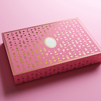 Maßgefertigte Luxuriöse Rosa 24-Stück Schokoladentrüffel Geschenkbox mit Goldenen Trenneinlagen