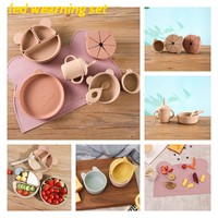 Ensemble d'alimentation pour bébé Huixuan 2026 avec bol à ventouse, assiette compartimentée, bols à ventouse pour aliments, assiette-gobelet pour enfants et tout-petits