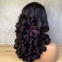 Perruques Lace Front sans colle en cheveux vierges Remy birmans bruts, densité 250%, noir naturel, ondulations lâches, bouclées, vente en gros