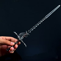 Épée de Chevalier Flamme Eldem de 30 cm en Alliage de Zinc Métallique, Modèle de Collection, Artisanat, Miniature, Accessoires de Cosplay