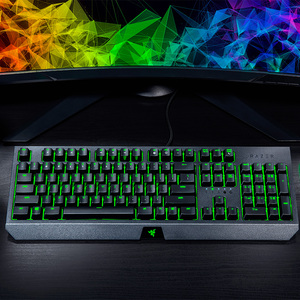 Clavier de jeu mécanique <span class=keywords><strong>Razer</strong></span> BlackWidow Essential: commutateurs mécaniques verts-rétro-éclairage tactile et vert à LED - Product Image 3