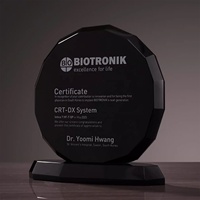 Plaque personnalisée noire en verre K9, trophée en cristal, plaque nominative, bouclier rond, ensemble de bureau, récompenses de certification, cadeaux souvenirs