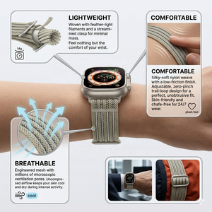 Correa de Reloj de Nailon Transpirable con Tejido de Línea de Pesca, Repuesto para Apple Watch Series 10/9/8, 46mm, 42mm, 49mm, SE - Product Image 6