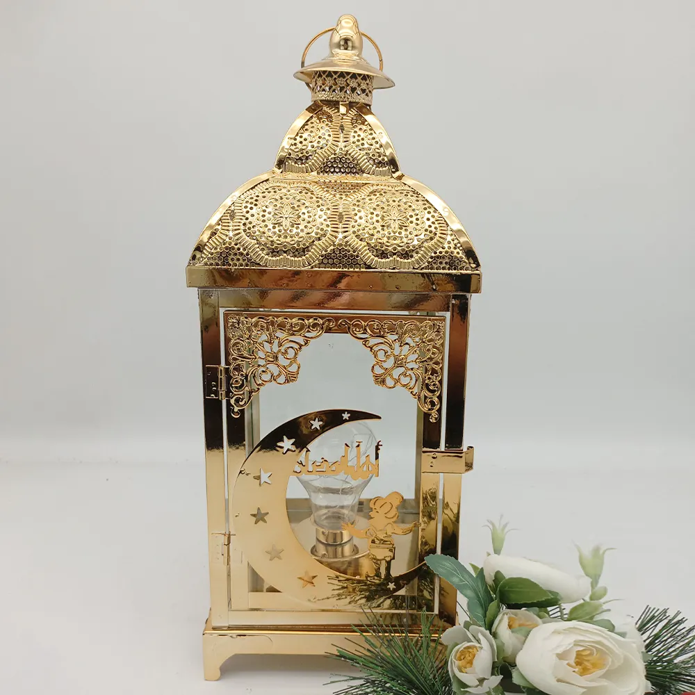 Nahost-Fest Laterne Eid dekorative goldene Lampe Ramadan Mubarak Dekoration Lampe