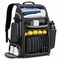 Sac à dos de sport décontracté grande capacité pour raquettes de pickleball avec compartiment à chaussures, pochette amovible et porte-bouteille