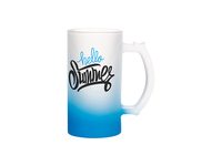 PYD Life vente en gros été 16oz 480ml givré sublimation dégradé couleur personnalisé verre bière chope avec poignée