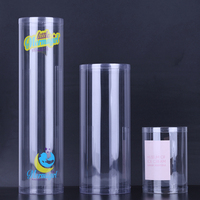 Emballage durable écologique personnalisé en usine Tube cylindrique rond en plastique PP acétate transparent pour emballage cadeau