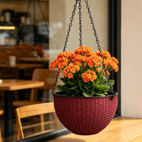 Grandes jardinières suspendues traditionnelles à double pot, auto-arrosantes, avec trou de drainage, pour intérieur et extérieur, en plastique, pour la maison et le jardin (lot)
