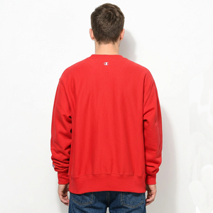 Sweat-shirt rouge à col rond pour homme, décontracté, uni, à manches longues, coupe ample, 100% coton respirant, idéal pour l'automne - Product Image 2