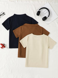 Venta al por mayor de tela personalizada con bolsillo camiseta de alta calidad en blanco hombres llano Casual <span class=keywords><strong>Boy</strong></span>'s 3 uds camisetas - Product Image 2