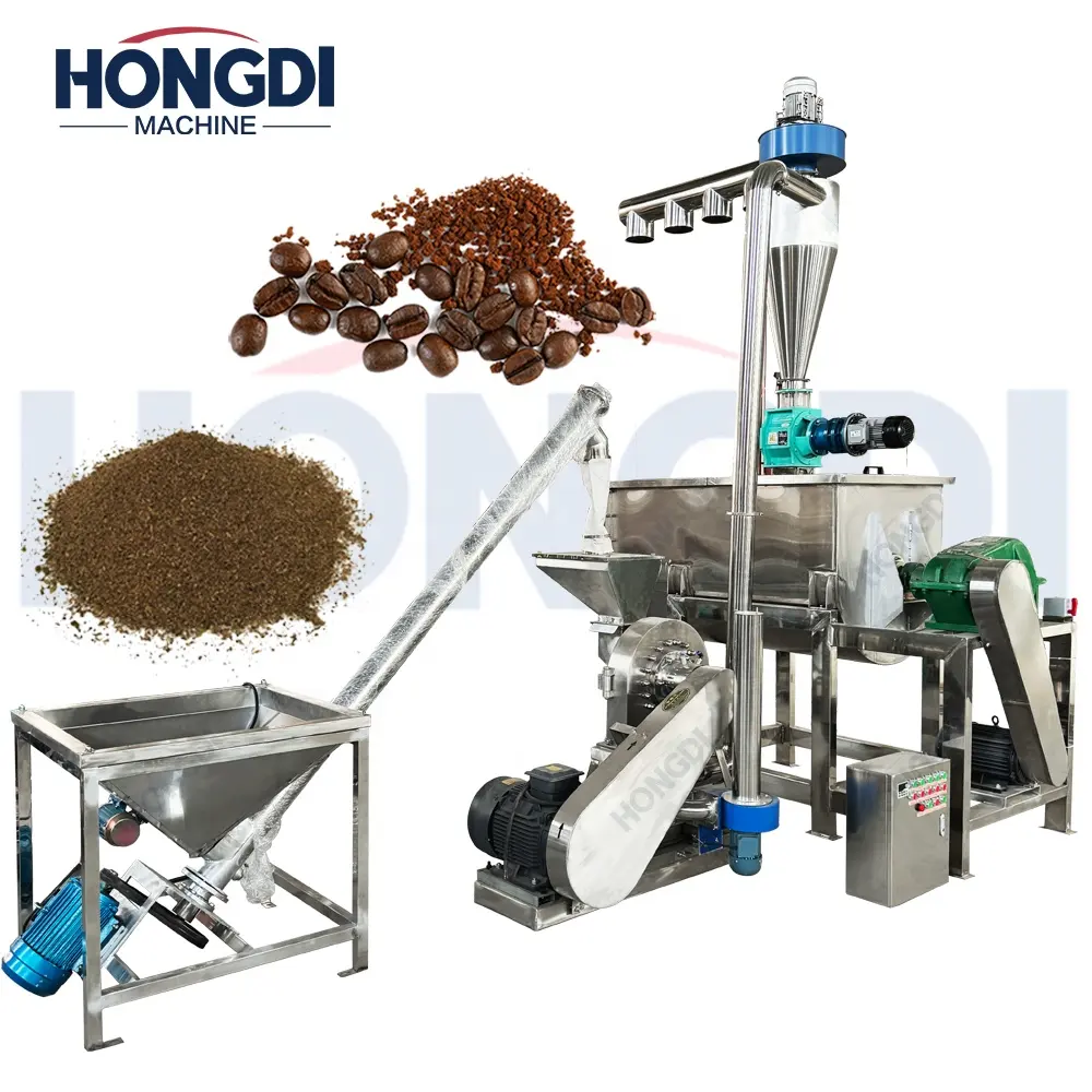 Concassage et mélange pour la ligne de production de poudre de granule d'épices alimentaires en acier inoxydable
