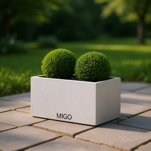 Fioriera quadrata da esterno Migo in MGO per fiori e piante, vaso da giardino moderno e minimalista - Product Image 2