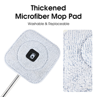 Ensemble serpillière et seau pliable à deux compartiments pour eau propre et sale, rotatif à 360°, en microfibre, pour nettoyage des sols, faible MOQ