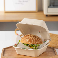 Boîte à lunch jetable pour restaurant Food Truck Cafe-Boîte à gâteau de canne à sucre Boîte à hamburger en bagasse Jetable écologique à emporter