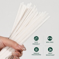 Pailles à boba compostables PHA à trois trous, emballées individuellement, jetables, écologiques, à base de plantes, pour boissons et fêtes