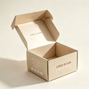 Corrugated Self-locking Mailer <b>Box</b> Ribbon Spot UV Finish Luxury Cosmetic Gift Shipping <b>Box</b> Tuck Top Dust Flap Debossed Logo - Product Image 1