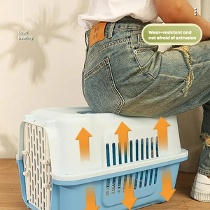 Boîte de transport pour animaux de compagnie en matériau PC à motif solide portable, cage montée sur véhicule pour le transport aérien, boîte de transport pour animaux de compagnie - Product Image 6