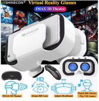 Lunettes VR G05 MINI, films 3D IMAX, lunettes de réalité virtuelle, casque VR Google Cardboard Box pour écran de 4,5 à 6 pouces, prise en charge du joystick de jeu