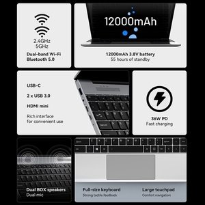 Nueva llegada ALLDOCUBE GTBook 13 Pro portátil 13,5 pulgadas 12GB + 256GB 12000mAh batería ordenadores portátiles Pc portátil Netbook - Product Image 5