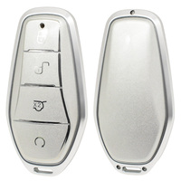 Housse de protection intelligente pour clé de voiture 4 boutons, coque de télécommande sans clé en TPU avec bouton de verrouillage/déverrouillage et démarrage à distance du coffre