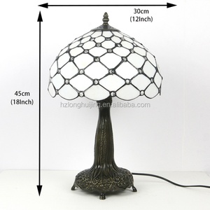 LongHuiJing 30CM Tiffany <b>Table</b> Lamp Grass Lampshade Bedroom <b>Bedside</b> Lamp Creative Fashion Retro <b>Table</b> Lamps - Product Image 4