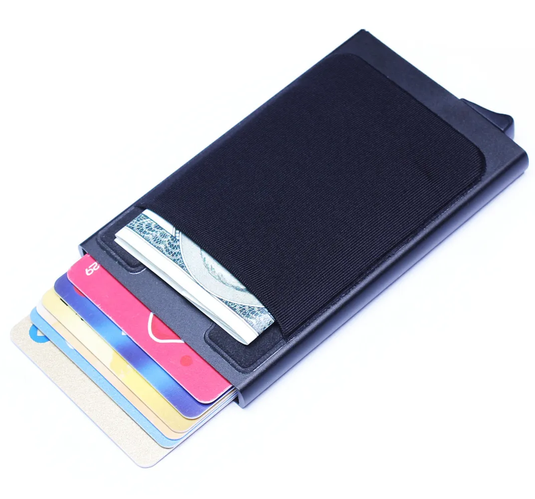 프로모션 선물 알루미늄 지갑 백 포켓 카드 홀더 RFID 차단 카드 홀더 지갑