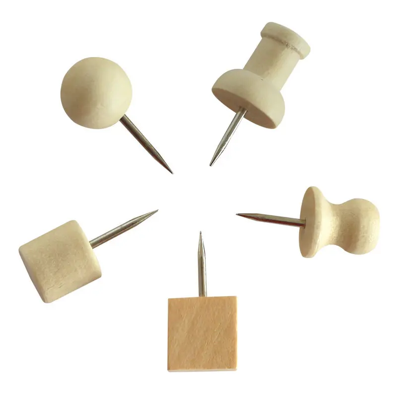 Factory Wholesale Wood Pushpin Office Marking Pushpin Safety Label Pushpins